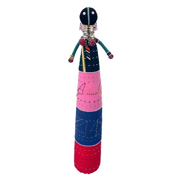 VTG South African Ndebele Fertility Ceremonial Doll Beaded Handmade 37.5